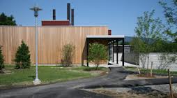 The biomass heating facility at Bennington College