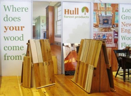 Hull Forest Products wide plank wood flooring display