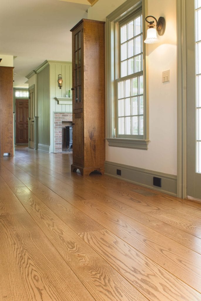 Red oak wide plank flooring from Hull Forest Products