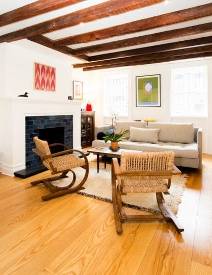 Ash select grade hardwood flooring in a Brooklyn Heights home