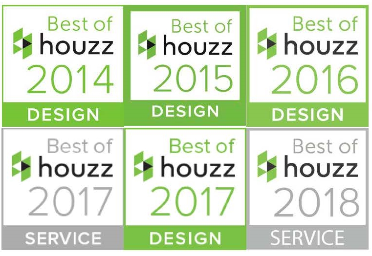 Best of Houzz awards won by Hull Forest Products in 2014, 2015, 2016, 2017, and 2018.