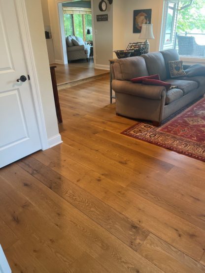 close up view of live sawn white oak flooring