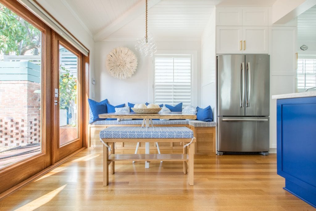 florida beach house with white oak quarter and rift sawn wood floors.