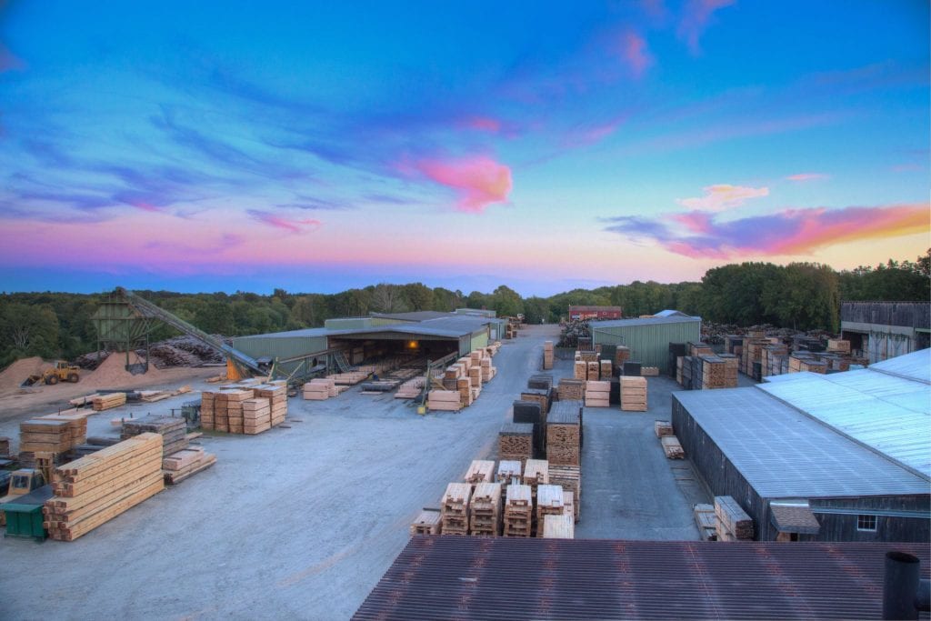 Hull Forest Products sawmill in Pomfret, CT